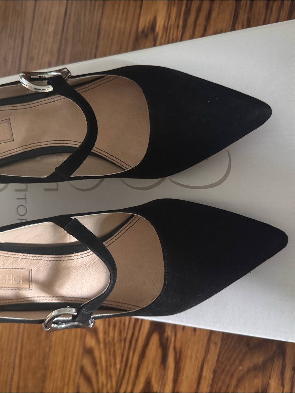 Black Suede Pointed-Toe Mary Jane heel - Picture 8 of 11